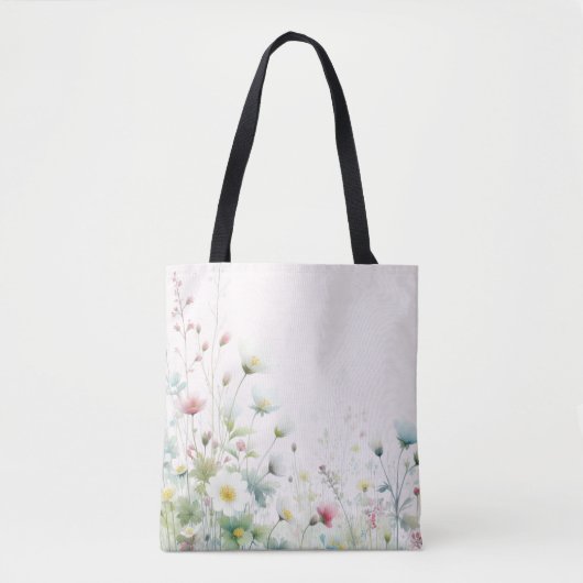 Canvas tas met wilde bloemen (Voorkant)