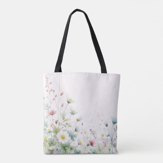Canvas tas met wilde bloemen (Achterkant)