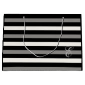 Canvas tas met witte en zwarte streep groot cadeauzakje (Voorkant)