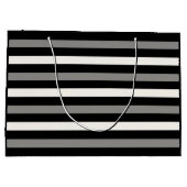 Canvas tas met witte en zwarte streep groot cadeauzakje (Achterkant)