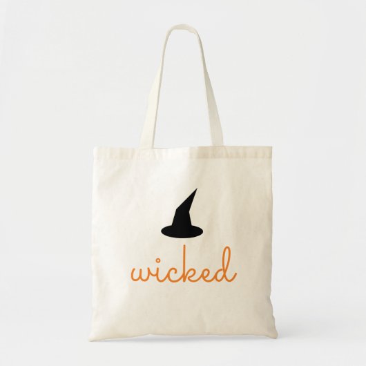 Canvas tas met witte heks voor Halloween (Voorkant)