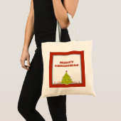 Canvas tas met witte kerstbomen (Voorkant (product))