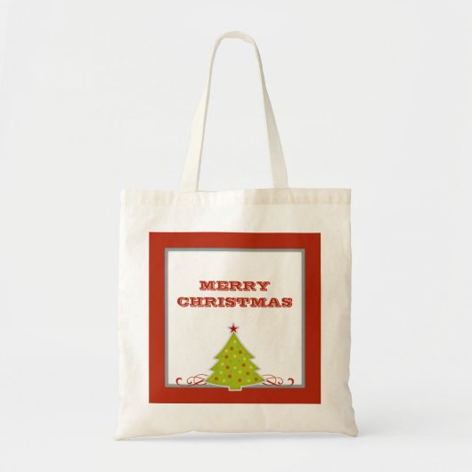 Canvas tas met witte kerstbomen (Voorkant)