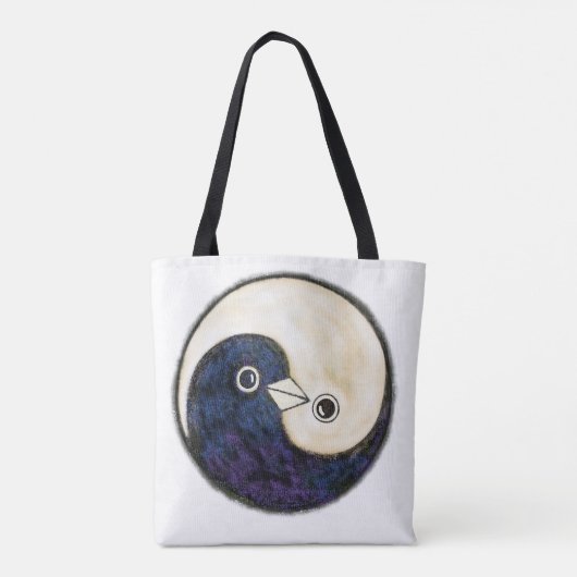 Canvas tas met Yin Yang duiven ontwerp (Achterkant)