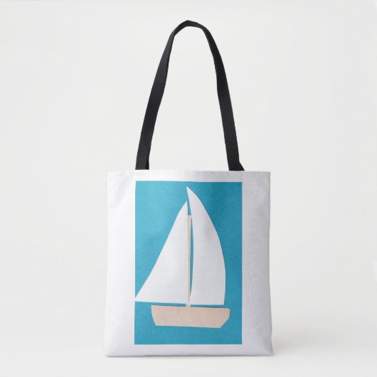 Canvas tas met zeilboot (Voorkant)