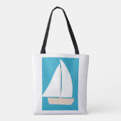 Canvas tas met zeilboot (Achterkant)