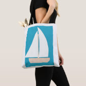 Canvas tas met zeilboot (Dichtbij)