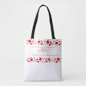 Canvas tas met zoete harten (Voorkant)