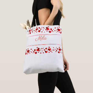 Canvas tas met zoete harten