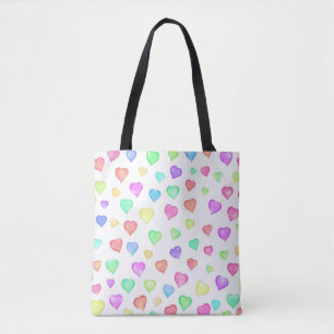 Canvas tas met zoete harten