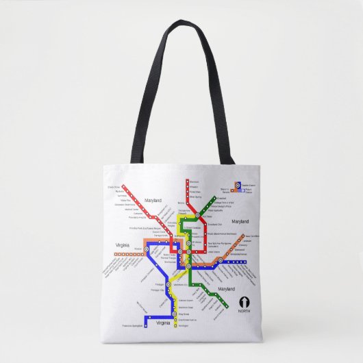 Canvas tas metro metro Washington DC (Voorkant)