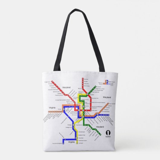 Canvas tas metro metro Washington DC (Achterkant)