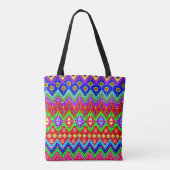 canvas tas, Mexicaanse feestelijke kleurrijke Desi Tote Bag (Achterkant)