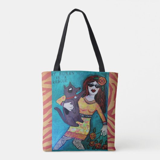 Canvas tas-mijn mens is redding tote bag (Achterkant)