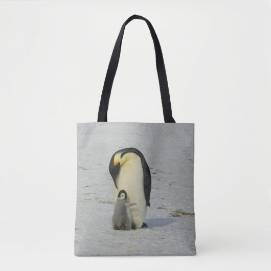 Canvas tas moeder en Kind pinguïns (Voorkant)