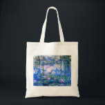 Canvas tas Monet Water Lilies<br><div class="desc">Monet Water Lilies canvas tas. Olieverf op canvas vanaf 1916. Monet schilderde zijn beroemde waterlelie obsessief in de laatste jaren van zijn loopbaan, waarbij hij inspiratie putte uit het licht van de zon en het verschuivende effect ervan op het water, de aquatische bloemen en de bladeren. Dit schilderij is voorzien...</div>