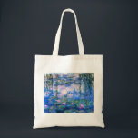 Canvas tas Monet Water Lilies<br><div class="desc">Monet Water Lilies canvas tas. Olieverf op canvas vanaf 1916. Monet schilderde zijn beroemde waterlelie obsessief in de laatste jaren van zijn loopbaan, waarbij hij inspiratie putte uit het licht van de zon en het verschuivende effect ervan op het water, de aquatische bloemen en de bladeren. Dit schilderij is voorzien...</div>