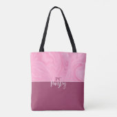 Canvas tas - Monogram Roze Marmer Twee Toon (Achterkant)