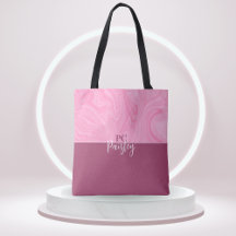 Canvas tas - Monogram Roze Marmer Twee Toon