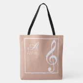 Canvas tas Muziek in Roos, stijlvol monogrammen (Voorkant)