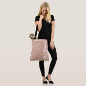 Canvas tas Muziek in Roos, stijlvol monogrammen (Op model)