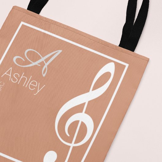 Canvas tas Muziek in Roos, stijlvol monogrammen