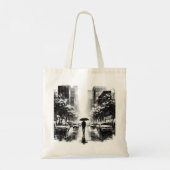 Canvas tas - Neon Noir Rainy Cityscape (Achterkant)