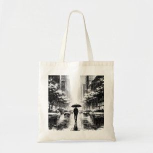 Canvas tas - Neon Noir Rainy Cityscape