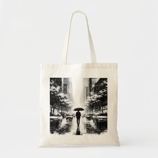 Canvas tas - Neon Noir Rainy Cityscape (Voorkant)