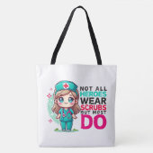 canvas tas "Niet alle helden Draag scrubs" (Voorkant)