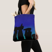 Canvas tas Night Sky Henge met Kat (Dichtbij)