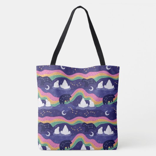 Canvas tas Noordelijke Lichten (Achterkant)