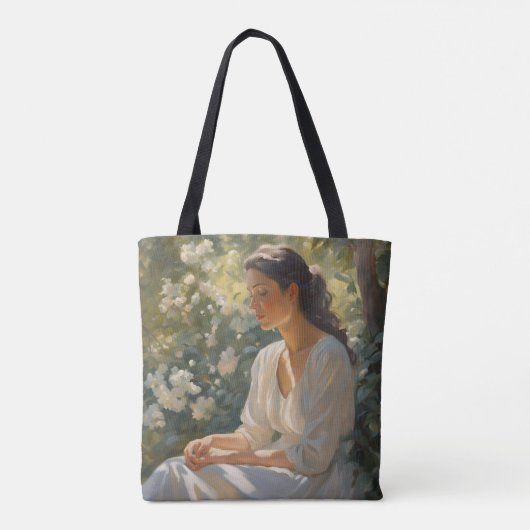 Canvas tas – olieverfschilderij muze ontwerp (Achterkant)