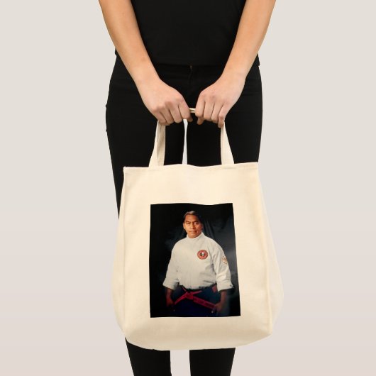 Canvas tas - "Ōlohe Kaihewalu met patch (Voorkant (product))