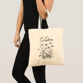 Canvas tas - Oma Wildflowers Dragonfly