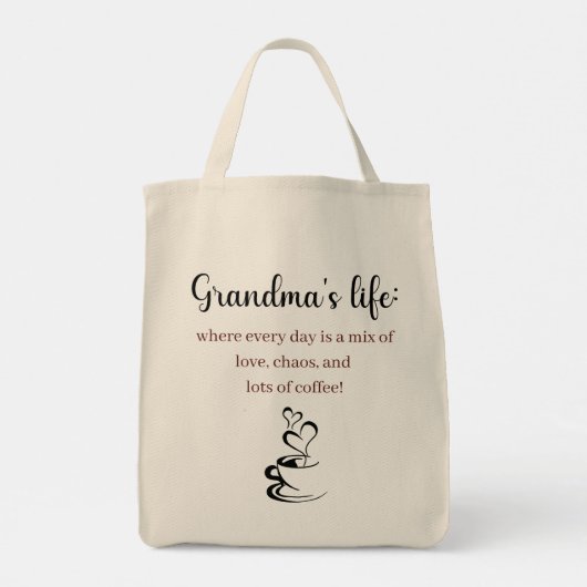 Canvas tas oma's leven: waar elke dag... (Achterkant)