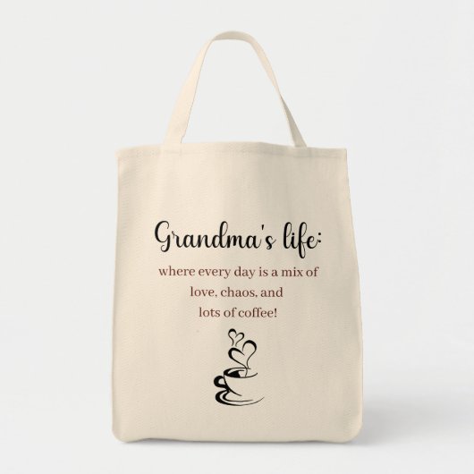 Canvas tas oma's leven: waar elke dag... (Voorkant)