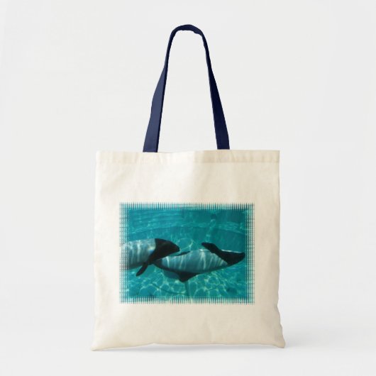 Canvas tas onderwater walvissen (Voorkant)