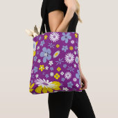 canvas tas Paars Floral Design (Dichtbij)