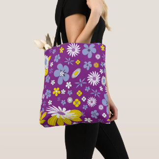 canvas tas Paars Floral Design