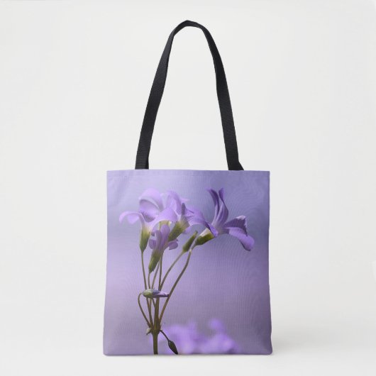 Canvas tas paarse bloemen (Voorkant)