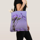 Canvas tas paarse bloemen (Dichtbij)