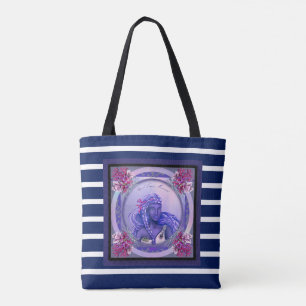 Canvas tas Paarse Oceaan Mermaid