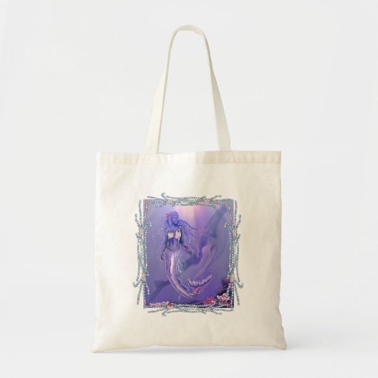 Canvas tas Paarse Oceaan Mermaid (Voorkant)