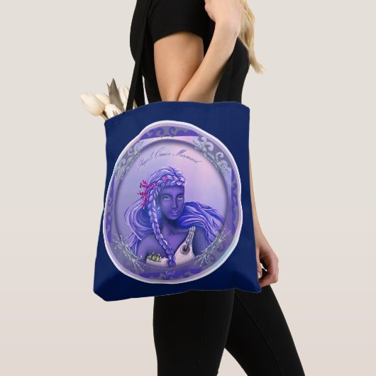 Canvas tas Paarse Oceaan Mermaid (Dichtbij)