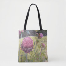 Canvas tas Paarse wilde bloemen
