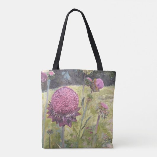Canvas tas Paarse wilde bloemen (Achterkant)