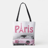 Canvas tas Paris Frankrijk Roze auto (Achterkant)