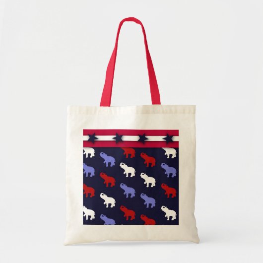 Canvas tas patriottische elephants (Voorkant)