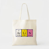 Canvas tas periodieke tabelnaam Arlin (Voorkant)